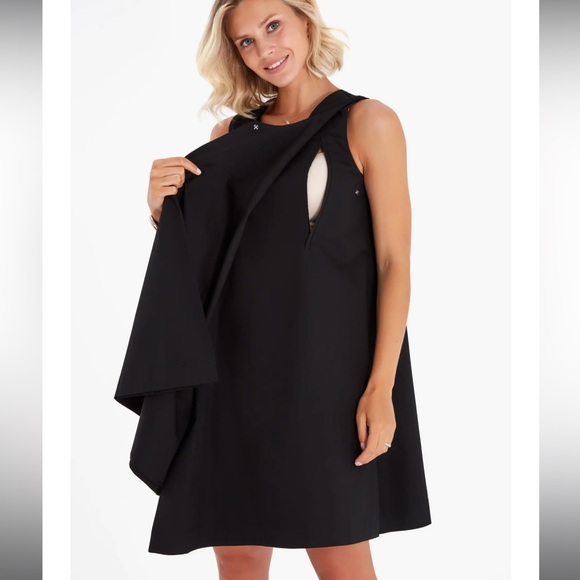 Accouchee Sleeveless Cotton Maternity/Nursing Swing Dress - Picture 4 of 6